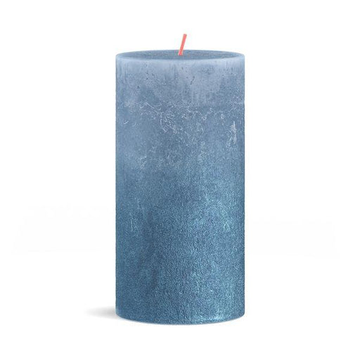 Sky Blue and Blue Bolsius Sunset Pillar Candle (130mm x 68mm) - Lost Land Interiors