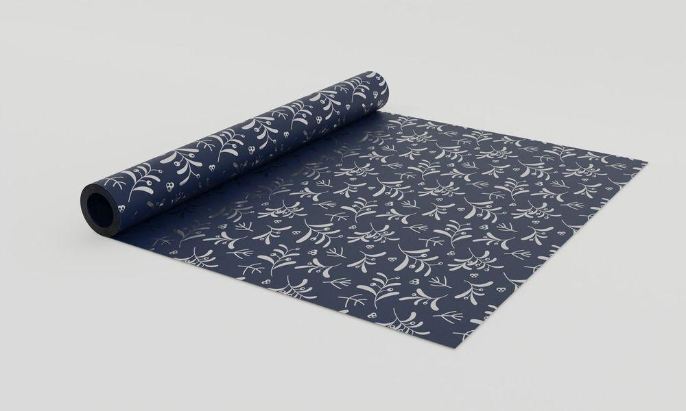 Navy Kraft Silver Mistletoe Paper (50cmx100m) Craft Paper Roll - Lost Land Interiors