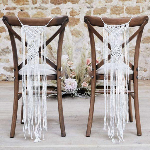 Macrame Wedding Chair Decorations x 2 - Lost Land Interiors