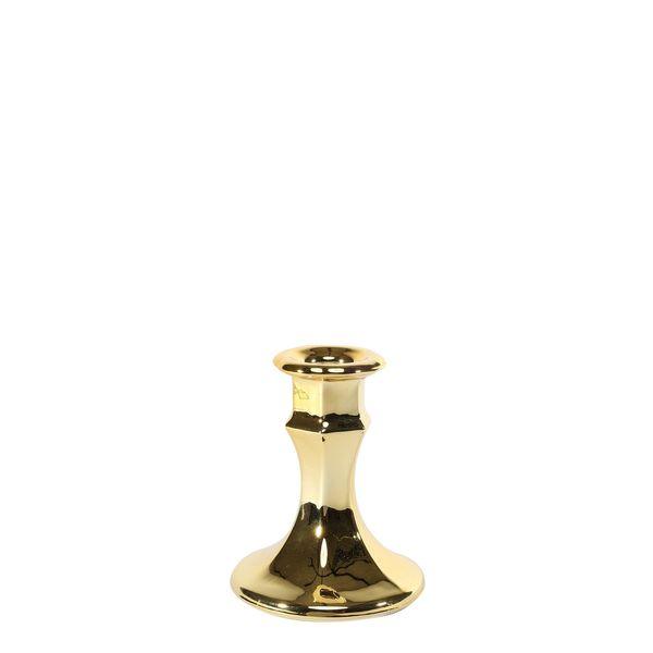 Celestia Candlestick-Electroplate Gold Glass (10cm) - Lost Land Interiors