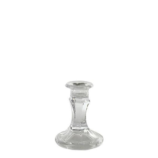 Celestia Candlestick- Clear Glass (10cm) - Lost Land Interiors