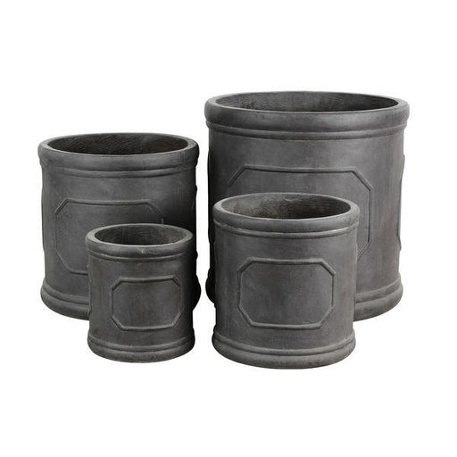 Set of 4 Hortus Fiver Clay Victorian Cylinders Outdoor Planters - Lost Land Interiors