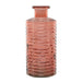 Horizontal Ribbed Glass Bottle (Dusky Pink) Vintage Style Glass Vase Bottle - Lost Land Interiors