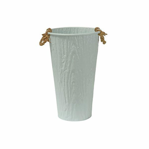 White Flower Vase with Rope (48cm) - Lost Land Interiors