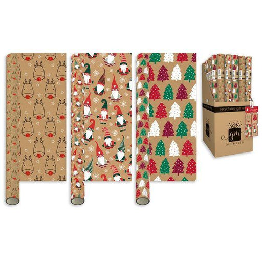 2m Kraft Festive Fun Wrapping Paper (Assorted) - Lost Land Interiors