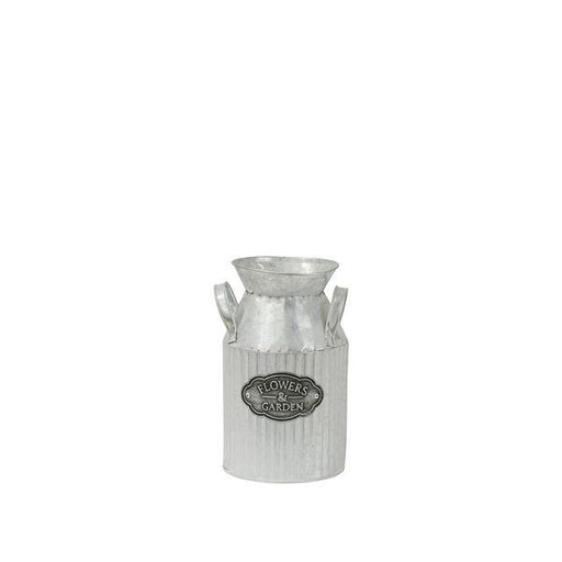 Silver Metal Milk Churn (25cm) Vase Planter - Lost Land Interiors