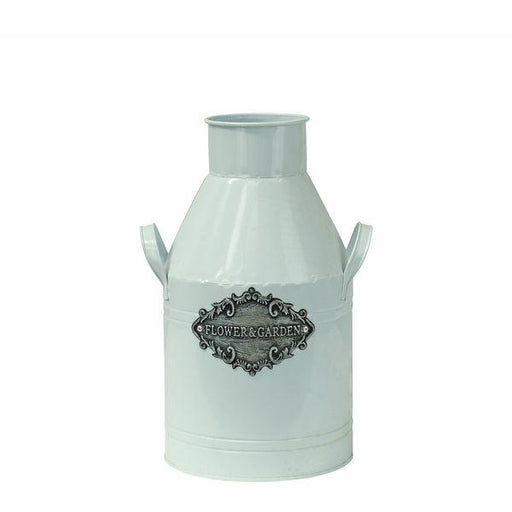 White Milk Churn Metal jug (20cm) - Lost Land Interiors