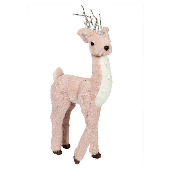 Standing Pink Fur Deer (45cm) - Lost Land Interiors
