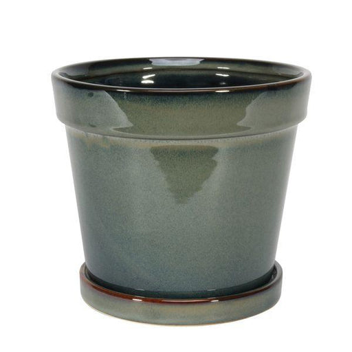 Green Vintage Ceramic Glazed Pot 17cm Indoor Planter - Lost Land Interiors