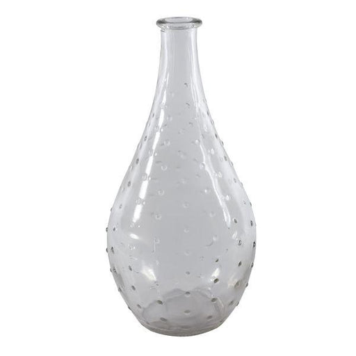 Vanity Glass Bottle (20cm x 10cm)  Decorative Vintage Style Vase - Lost Land Interiors