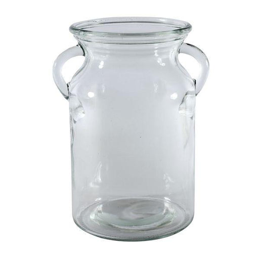 Glass Milk Churn (19 x 12cm) Glass Vase for Flowers - Lost Land Interiors