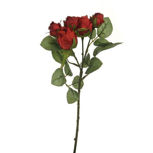 Faux Red Rose 5 Head Spray (37cm) Artificial Roses Valentine's Day - Lost Land Interiors
