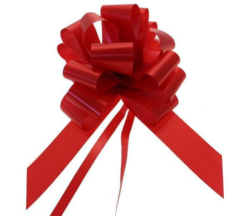 20 x Red Metallic Pull Bow (50mm) Gift Wrapping Party Decor - Lost Land Interiors