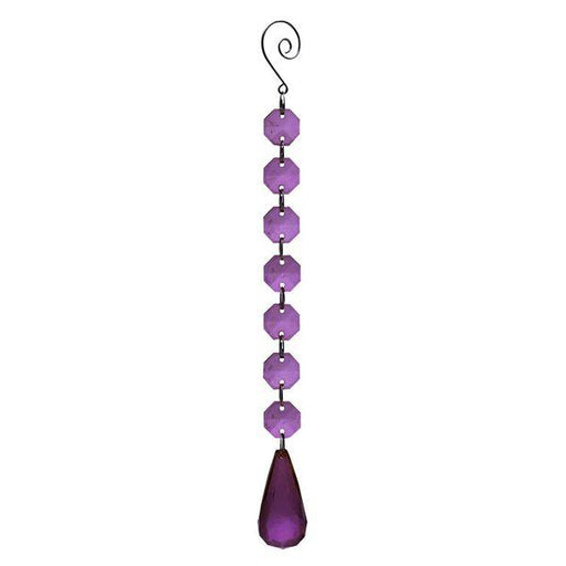 25cm Purple Teardrop Prism Garland - Lost Land Interiors