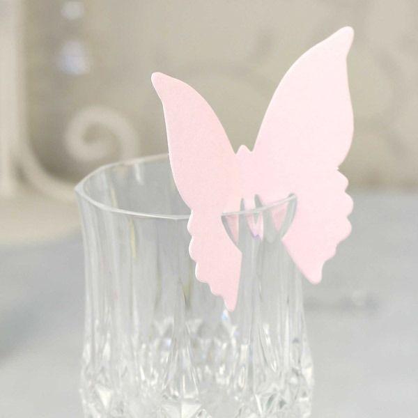 Baby Pink Butterfly Place Cards - Lost Land Interiors