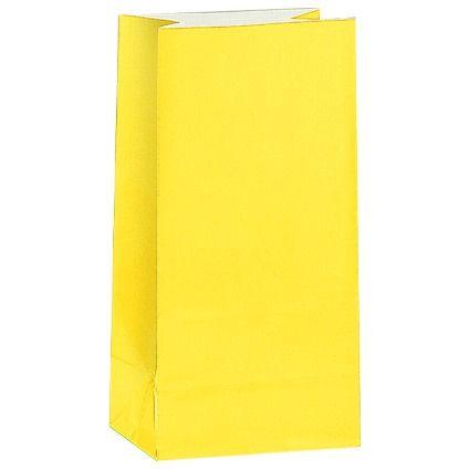 Yellow Paper Party Bag - Pack of 12 Bags - Lost Land Interiors