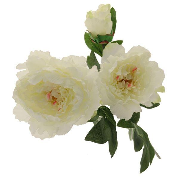 Three Peony  Cream 82cm Artificial Peonies Silk Flowers - Lost Land Interiors
