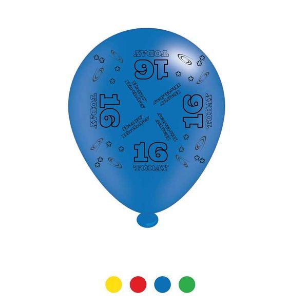 Age 16 Unisex Birthday Latex Balloons x8 - Lost Land Interiors
