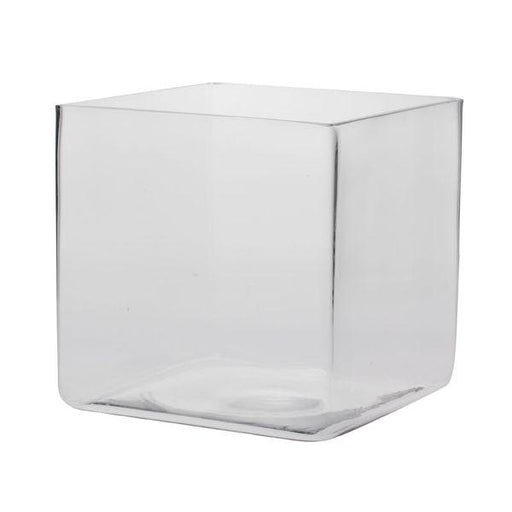 Large Glass Cube 20 x 20 x 20cm  Square Glass Tanker Vase - Lost Land Interiors
