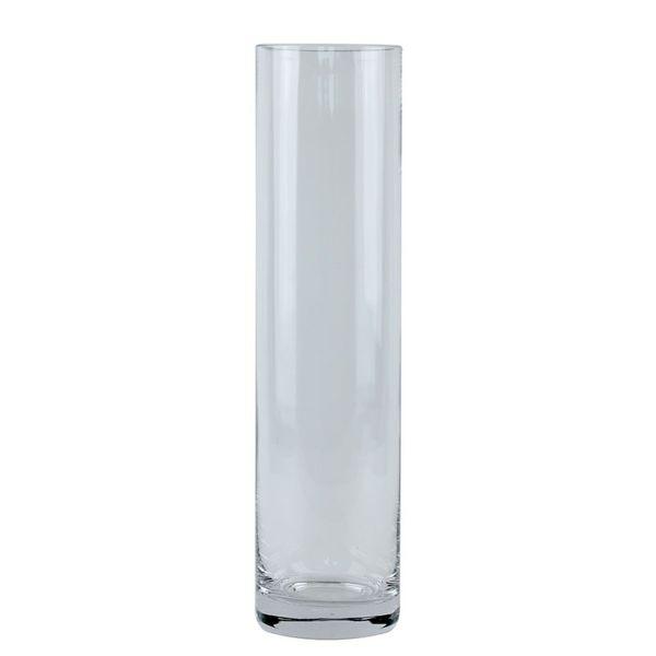 Glass Cylinder Vase (40cm) Tall Glass Flower Vase - Lost Land Interiors