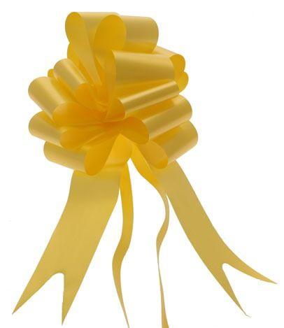 20 x Yellow Pullbow 50mm Present Wrapping Ribbon Bow - Lost Land Interiors