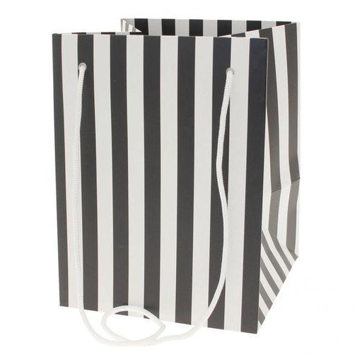 Black Candy Stripe Hand Tied Bag - Lost Land Interiors