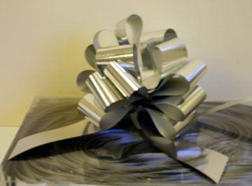 30 x Metallic Silver Pullbow 31mm Gift Ribbon Bows - Lost Land Interiors
