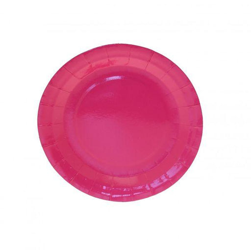 7 Inch Hot Pink Paper Plates (8pk) - Lost Land Interiors