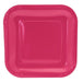 9 Inch Hot Pink Square Paper Plates (8pk) - Lost Land Interiors