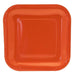 9 Inch Orange Square Paper Plates (8pk) - Lost Land Interiors