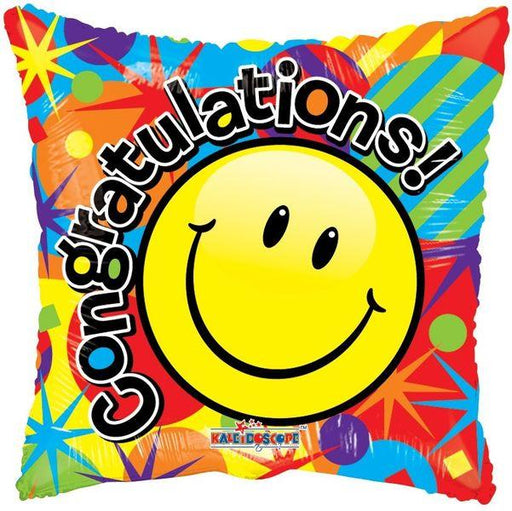 18" Smiley Congratulations Air Filled Balloons - Lost Land Interiors