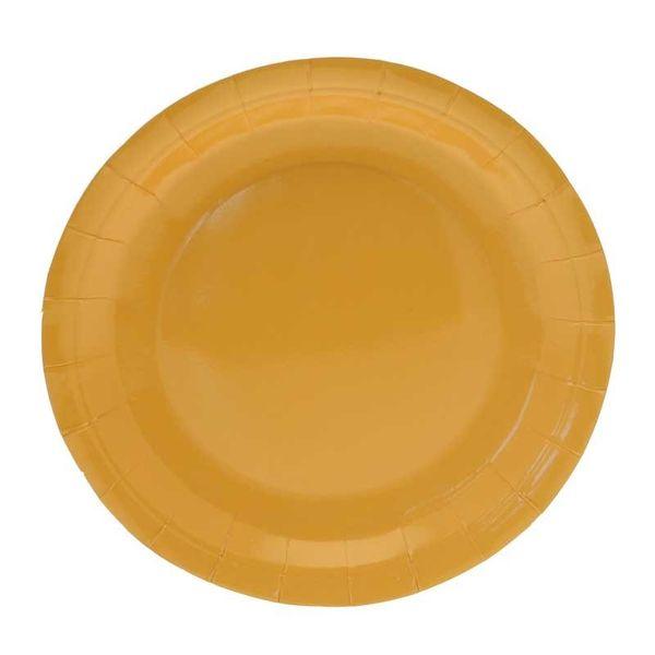 9 Inch Yellow Paper Plates Round (x8) - Lost Land Interiors