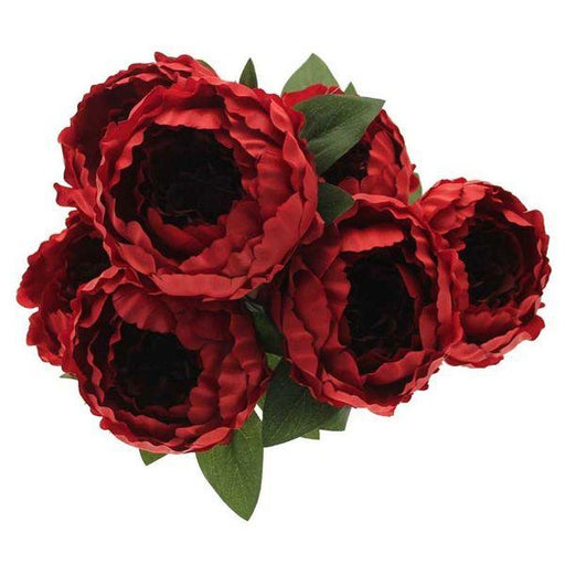 Artificial King Peony Bunch Red - Lost Land Interiors
