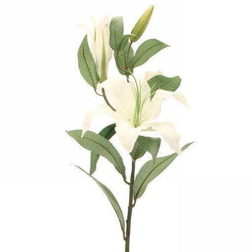 Lilium Spray Cream Artificial Silk Flowers Stems - Lost Land Interiors