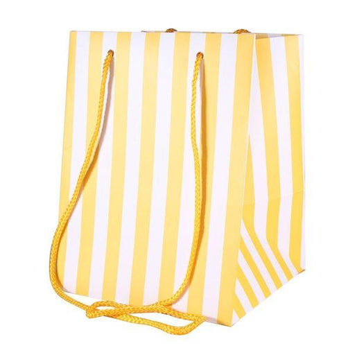 Yellow Candy Stripe Hand Tied Bag - Lost Land Interiors