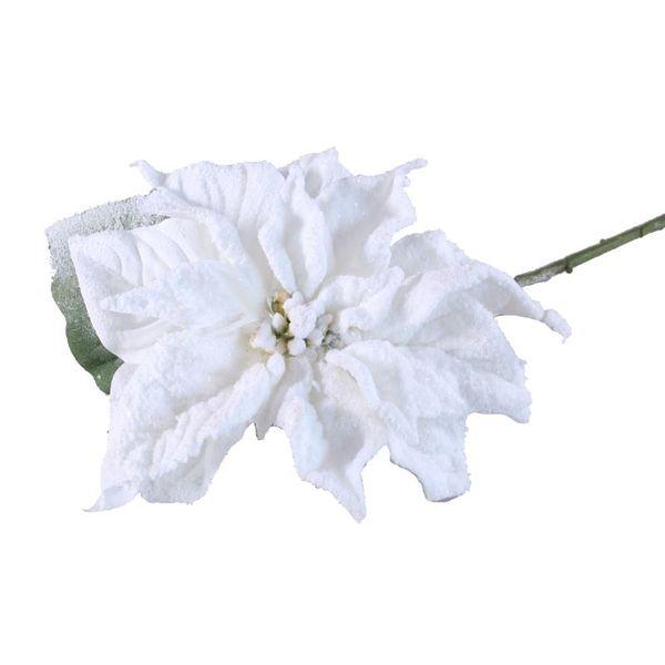 70cm Single Poinsettia White - Lost Land Interiors