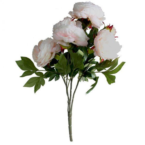 Pink and Cream Peony Bunch Artificial Peonies Silk Flowers - Lost Land Interiors