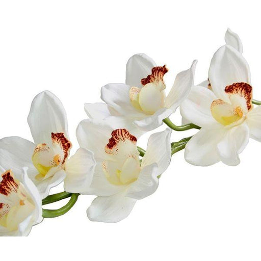 Real Touch Large Cymbidium Orchid White (36inch) Artificial Silk Flowers` - Lost Land Interiors