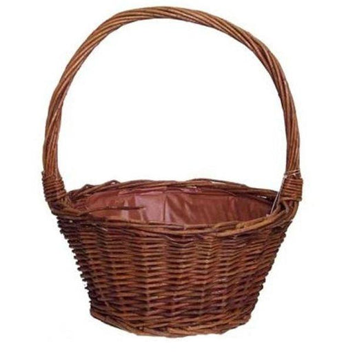 Unpeeled Round Lined Basket - Lost Land Interiors