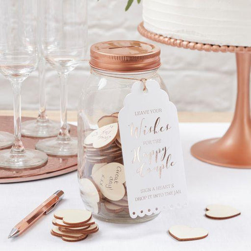 Rose Gold Guest Book Wishing Jar - Lost Land Interiors