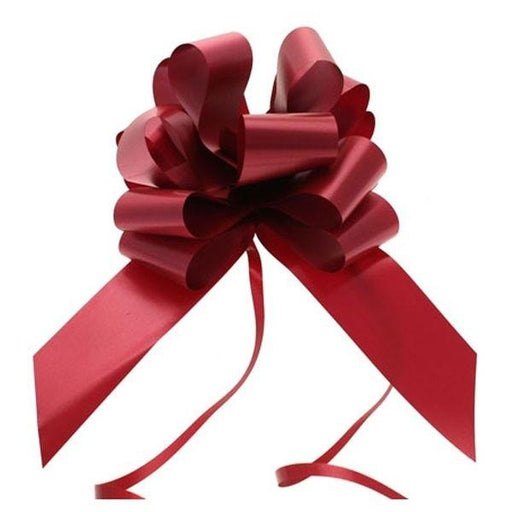 20 x Burgundy Pullbow 50mm Gift Ribbon Bow - Lost Land Interiors