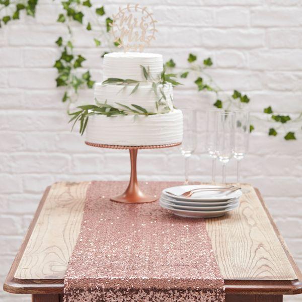 Rose Gold Sequin Table Runner - Lost Land Interiors