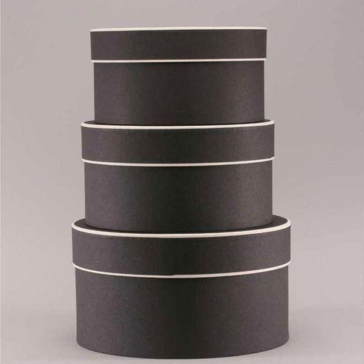 Black Round Hat Boxes Set of 3 - Lost Land Interiors