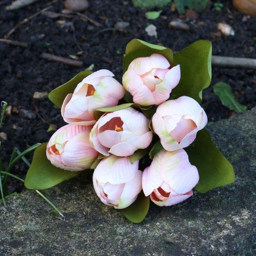 Artificial Tulip Bunch Orange Silk Flowers - Lost Land Interiors