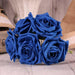 Bunch of 5 Royal Blue Foam Open Tea Rose - Lost Land Interiors