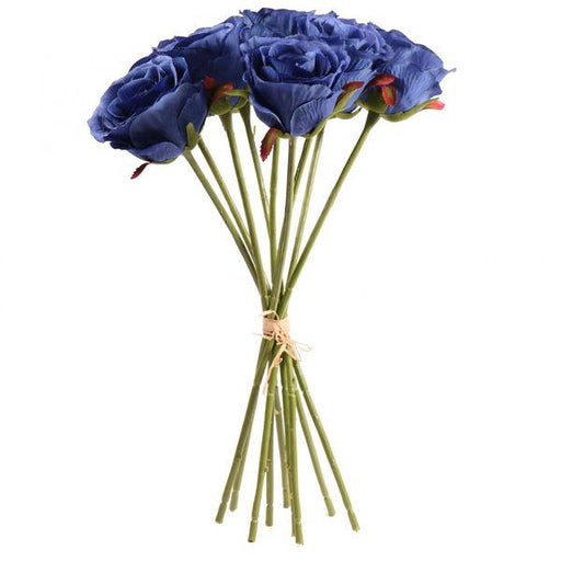 Artificial Rose Bundle Blue Flower Bouquet - Lost Land Interiors
