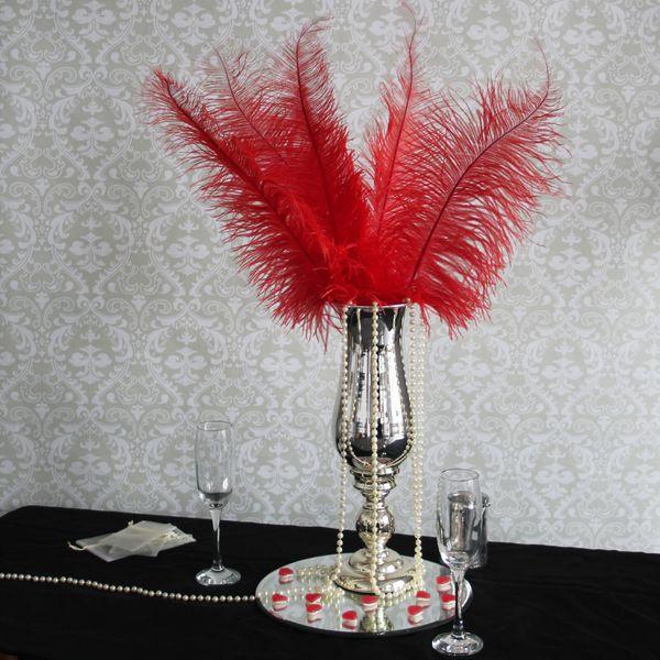 Red Ostrich Feathers x5 - Lost Land Interiors