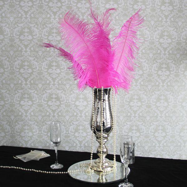 Fuchsia Ostrich Feathers x 5 - Lost Land Interiors