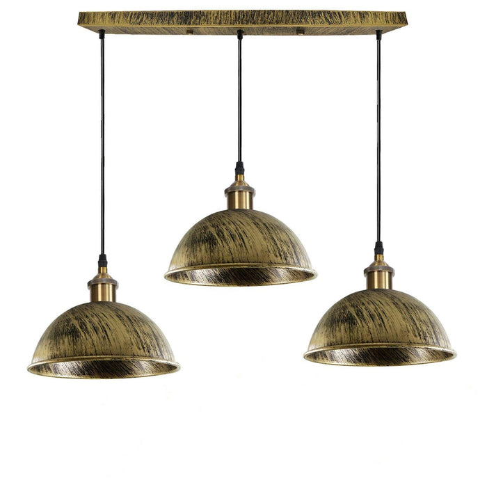 Vintage Industrial Retro 3Head Dome Ceiling Pendant Lamp Shade Light Kit~1248 - Lost Land Interiors