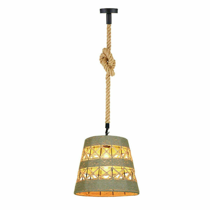 Retro Industrial Vintage Loft Hemp Rope Pendant Ceiling Light Lamp~1132 - Lost Land Interiors